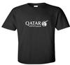 Черная футболка с белым логотипом Qatar Airways