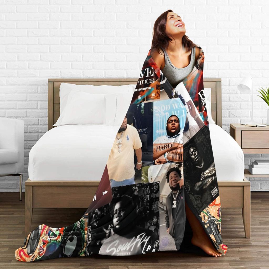 Rapper rod wave Blanket Decorative Flannel Bedding Throws For Bedroom Warm Custom Quality Bedspread Birthday Gift