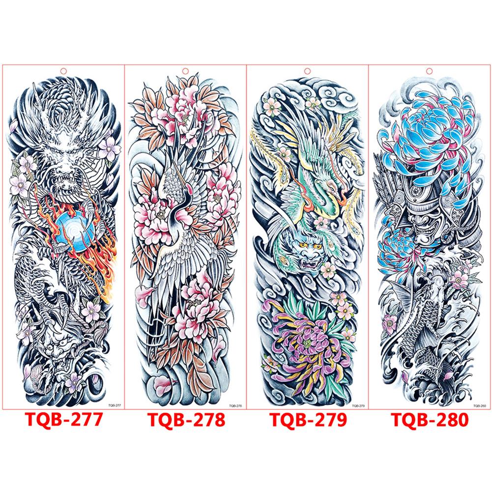 Татуировка с большим рукавом, розой, часами, глазом, водостойкая временная татуировка, наклейка, Лев, Король волков, боди-арт, полная поддельная татуировка для женщин и мужчин
