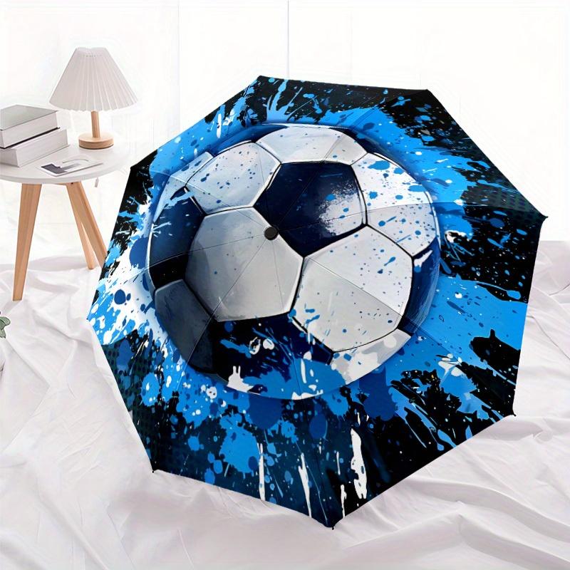 Soccer 3 Automatic Folding Umbrella That Opens And Closes Easily, Suitable for All Seasons, Perfect for Travel And Everyday Us