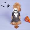 Собачий комбинезон с капюшоном и шапкой с принтом милого привидения, пижама, одежда для щенка, в полоску, крутая летучая мышь, одежда для маленьких собак, для девочки, мальчика, для собак