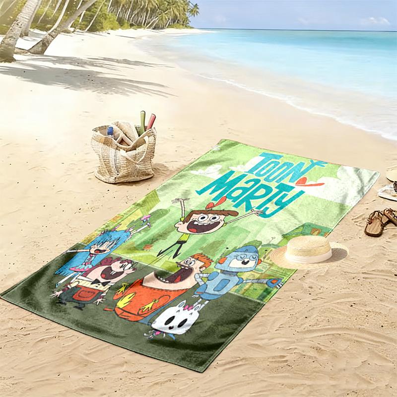 Toon Marty Cartoon Character 2D Flat Print Beach Towel, Large Soft Quick Dry Towel for Beach Camping SwimmingZSTJ0915110
