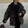 Autumn and Winter Fashion Temperament Women's Clothing One-piece Double-sided Jacket Ladies Warm Coat