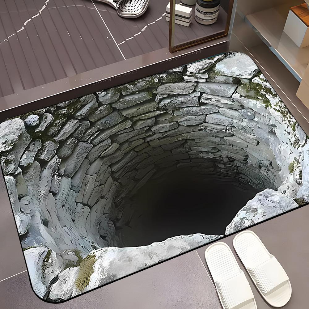 3D Визуальный Абстрактный Противоскользящий Коврик для Пола, Впитывающий Быстросохнущий, для Входной Двери, Прихожей, Пола в Ванной