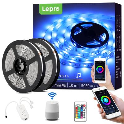 Светодиодная лента Lepro, совместимая с Alexa, 10 м, RGB-гирлянда, освещение для умного дома, реагирующее на музыку, умное освещение, с регулируемой яркостью, цвет