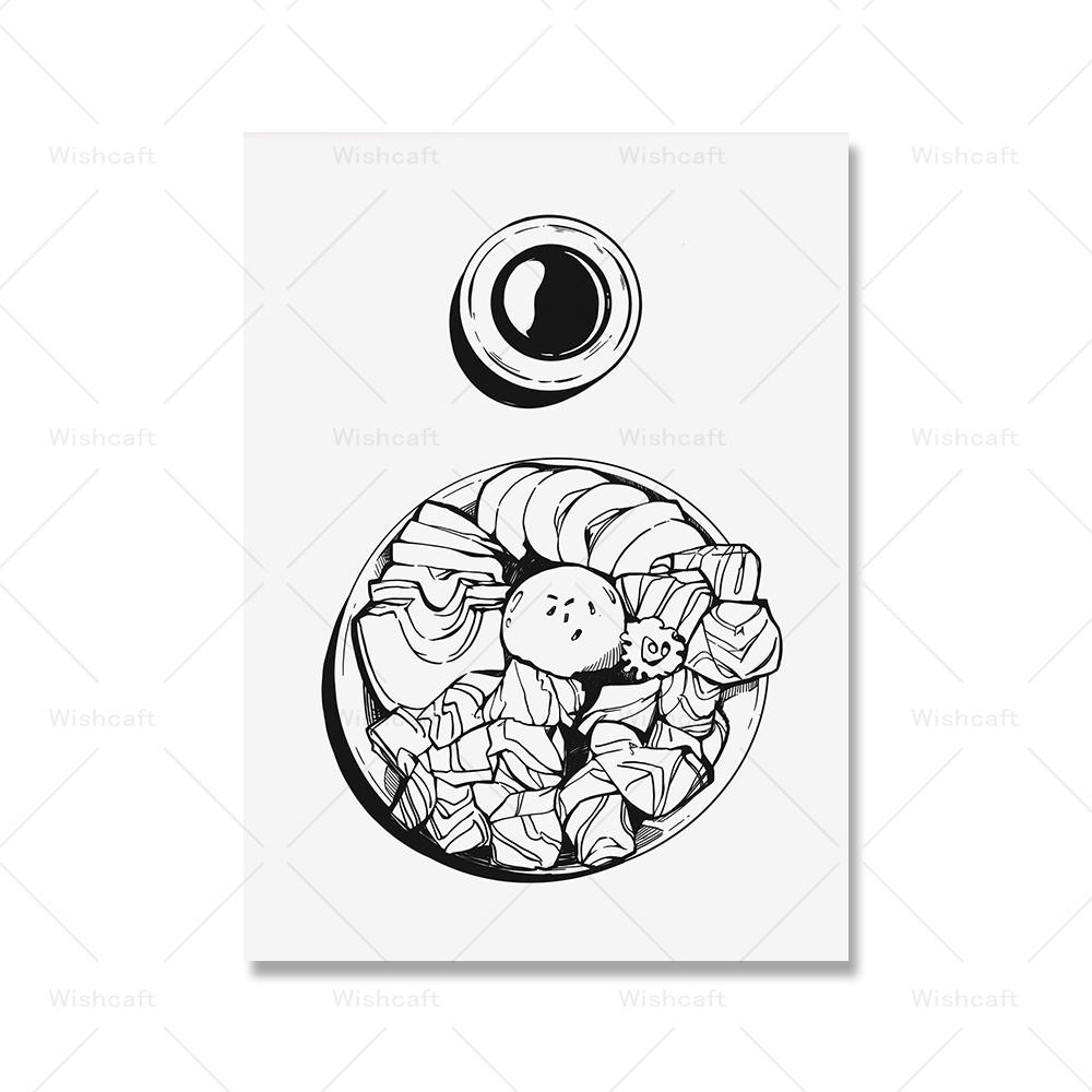 Japanese Food Onigiri Bento Cuisine Lemonade Wall Art Print Modern Kitchen Decor Retro Grocery Store Ramen Canvas Picture Poster