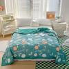 Summer Washed Cotton Quilt Air-conditioning Comforter Soft Breathable Blanket Thin Leaf Print Bedspread Bed Cover Home Textiles
