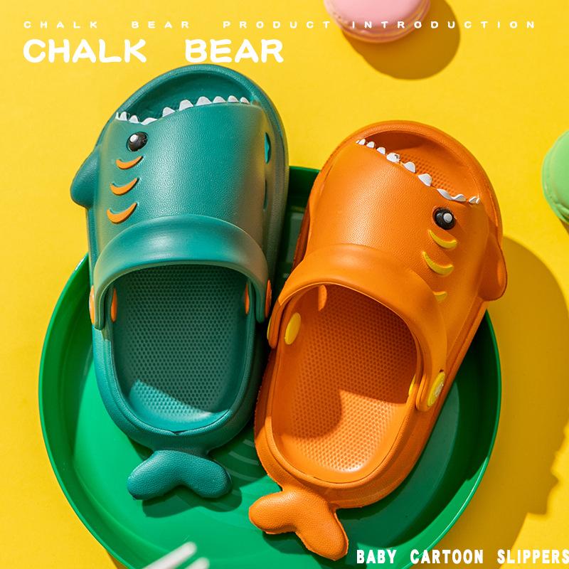 Детские сандалии, детская обувь с мультяшной акулой, летние детские туфли на мягкой подошве для мальчиков и девочек, нескользящие тапочки