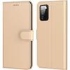 Case - BOOLING - for Samsung A03S - Gold - Shockproof - Card Holder - Soft Leather Effect