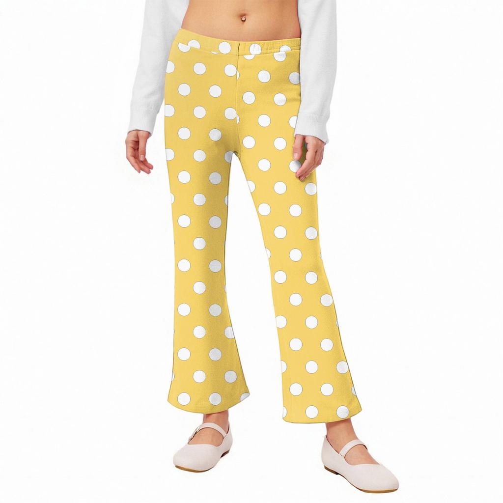 Girls' Flared Leggings - Printed Bell Bottom Pants