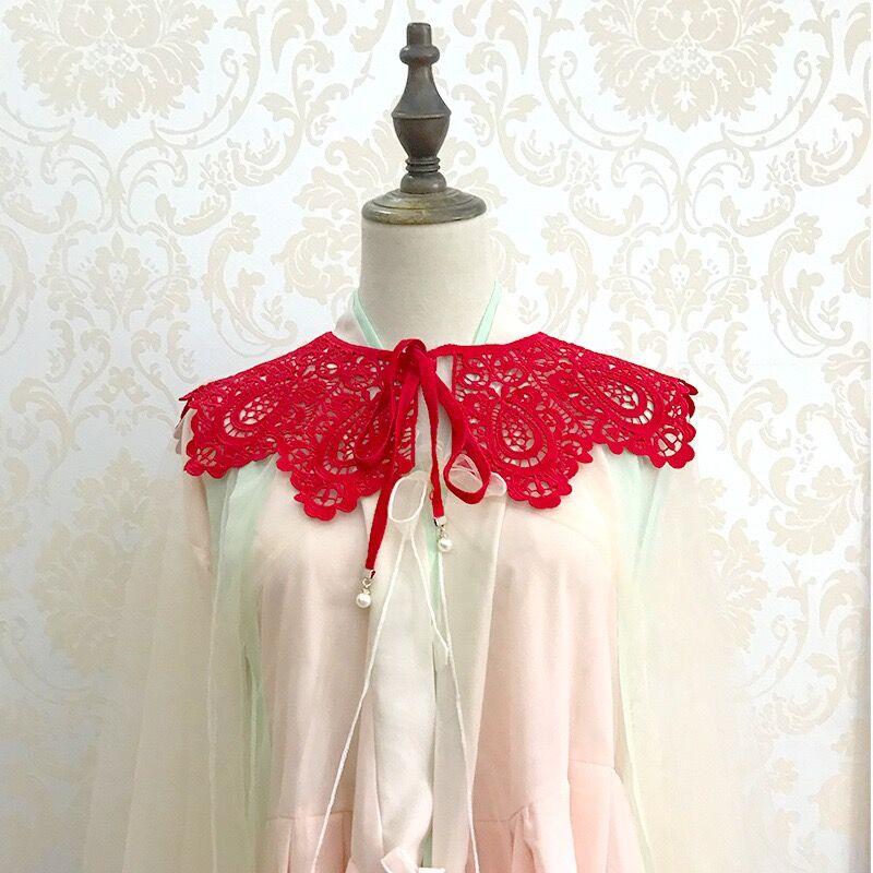 Three Styles Cotton Fake Collar Shawl Wrap Hollow Out Floral Doll Collar Detachable Shirt False Collar Blouse Top Accessories