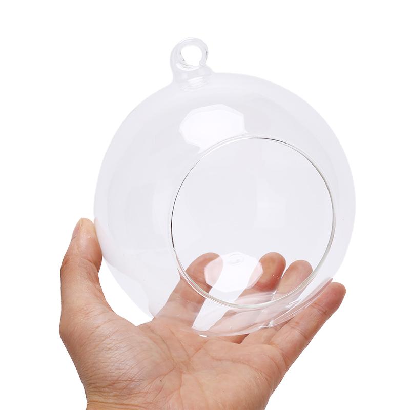 Прочный модный прозрачный стеклянный шар ваза пейзажный стеклянный контейнер мясистый подвесной контейнер для цветочного горшка