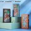 For Xiaomi 14/13/12/11...Poco X3/X4/M3/F2 Pro...K20/K30...Redmi Note 9/Note 10...Leaves Pattern Multi Card Wallet Anti Theft Brush Design Phone Case