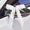 30Pcs White Lace Silk Wedding Ribbon For Car Chair Decoration Bowknot Gift Box Wrap DIY Craft