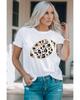 Leopard Heart Shape Rugby Print T-Shirt