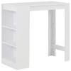 VidaXL Bar Table with Shelf White 110x50x103 Cm