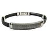 [P6878] - Silver-black 'Peaceful' Steel Bracelet