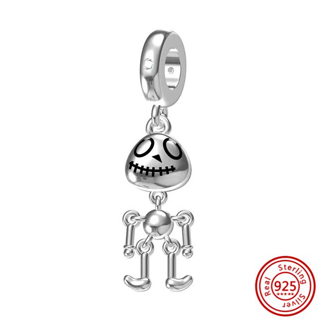 92 Стиль 925 Серебро 925 пробы для мальчиков и девочек Щенок с принтом лапы Сердце Сова Полый кулон Изящная бусина Подходит Подвески Браслет Ювелирные изделия