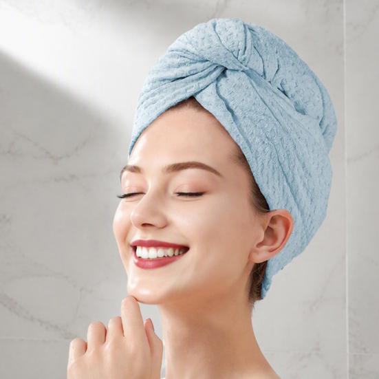 Fast Drying Hair Bonnet Microfiber Towel Wrap for Women, Waffle Turban Care Gifts Women Wraps, Large Absorbent Thick Anti Frizz Shower Wet Soft