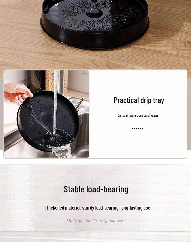 Вращающийся кухонный органайзер: Подставка для палочек и ножей с поддоном для стекания воды на столешницу