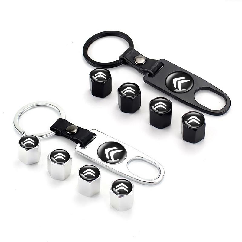AXSR8 4PCS Car Wheel Tire Valve Air Stem Caps Dust Covers For Citroen C4 C3 C5 C1 C2 Berlingo Celysee Cactus Saxo Auto Accessories