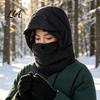 3-in-1 Scarf Mask Hat Women Winter Balaclava Hat, Wind-Resistant Zipper Face for Cold Silk Floss Thermal Weather, Hooded Scraf Outdoor Ski Cycling