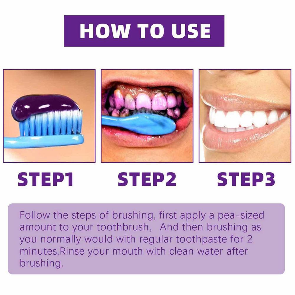 Зубная паста V34, корректор фиолетового цвета, зубная паста для зубов, белая, 30 мл, осветляющая зубная паста для ухода за зубами, чтобы уменьшить пожелтение