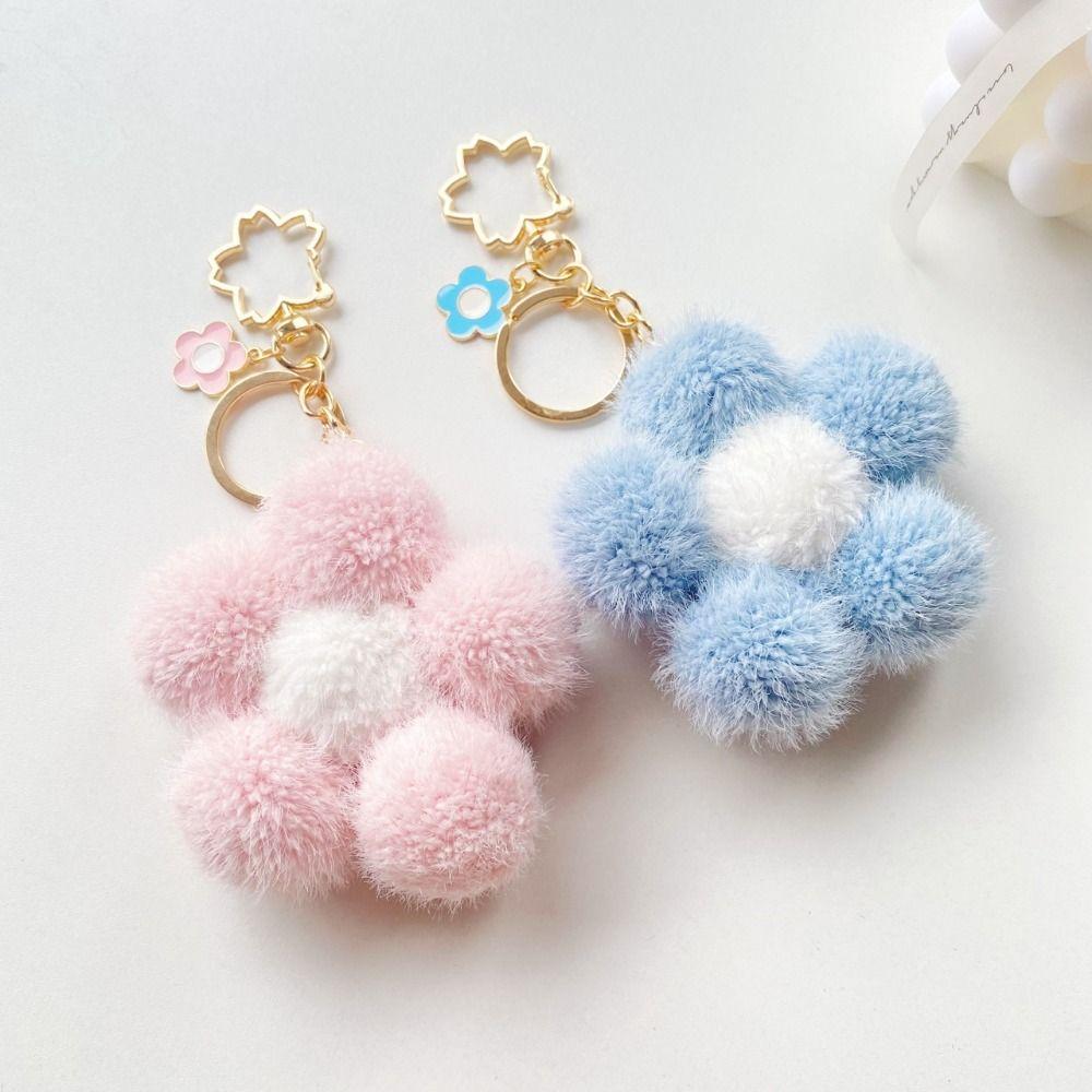 Bag Decoration Key Buckle Car Key Ring Ornaments Cartoon Pendant Flower Keychain Backpack Charms Stuff