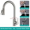 Stainless Steel Pull-out Kitchen Faucet with 360° Rotating Bubbling Water + Shower Dual Outlet Mode (brushed/black Available)