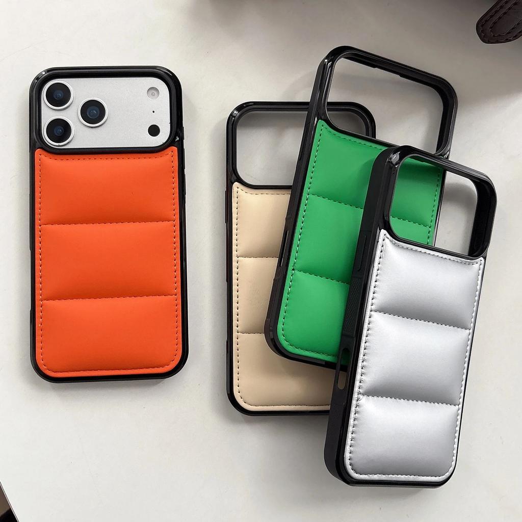 Зимняя теплая пуховая куртка Чехол-пуховик Для iPhone 17Air 17 16 15 14 13 12 11 Pro Max Plus Мягкая ткань Ударопрочный бампер