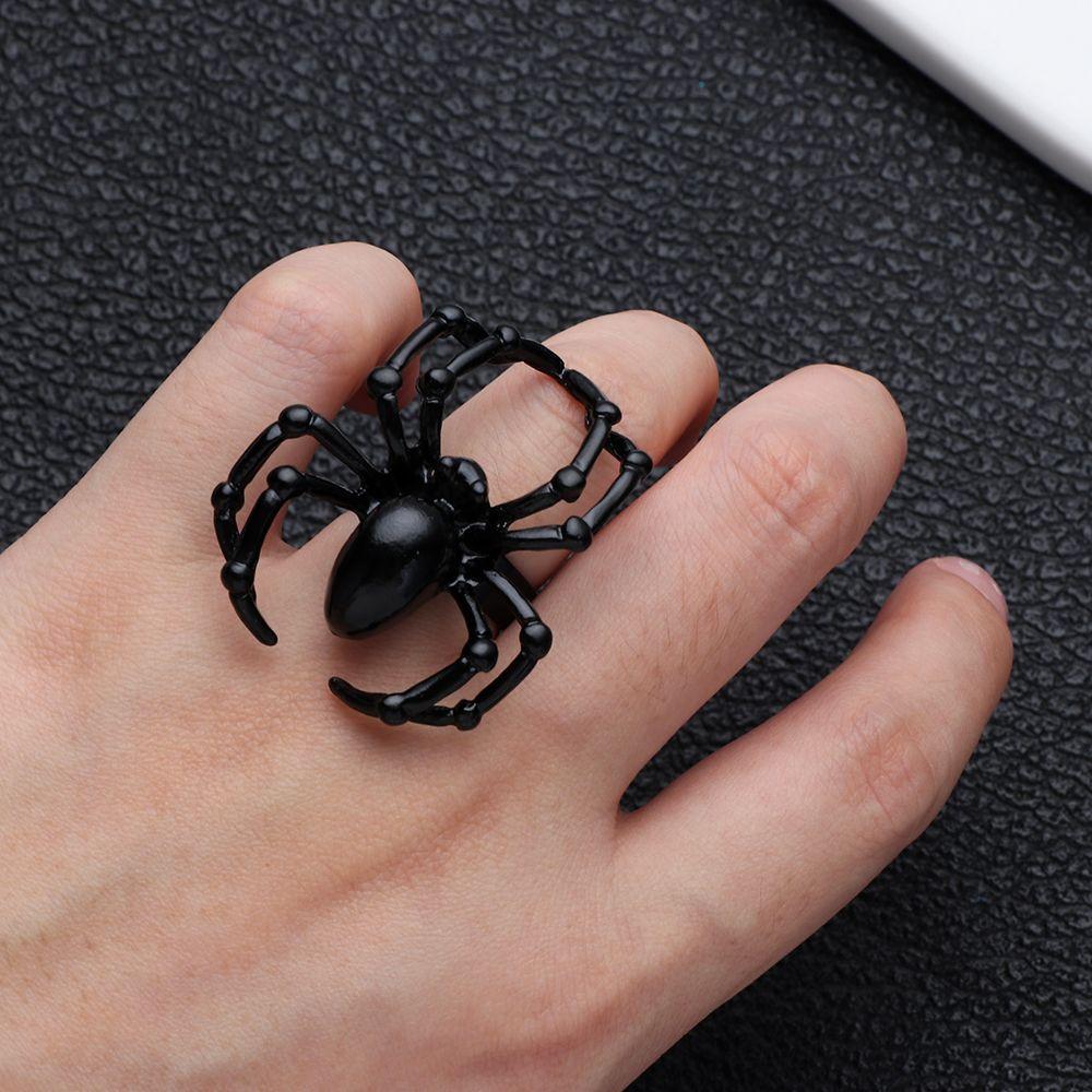 Gothic Adjustable Hip Hop Promise Biker Mens Rings Halloween Punk Simulation Animal Spider Ring