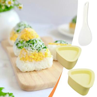 4 шт., форма для рисовых шариков, набор форм для онигири с треугольными формами для риса, штамп для суши, рисовая ложка, легко снимается, рисовые шарики для суши, Musubi, кухонный помощник