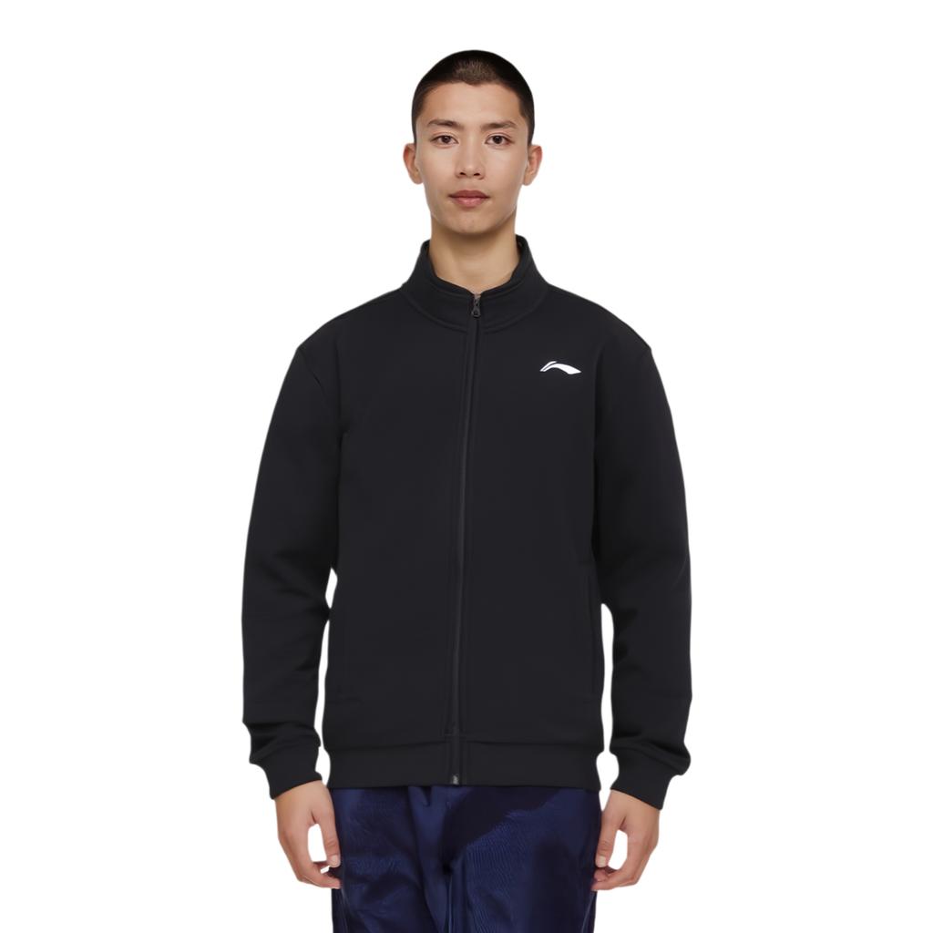 Li-Ning Простая куртка с капюшоном на молнии, удобная, дышащая, мужские куртки, черная AWDUA35-1