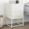 VidaXL Bedside Table White 36x39x60.5 Cm Steel, Cabinet, Side Cabinet, Phone Stand, Bedside Table, Furniture 846468