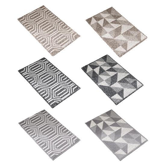 Коврик для пола Низкий профиль Геометрический Впитывающий Влагу Коврик для двери Пылезащитный Противоскользящий Улучшенный