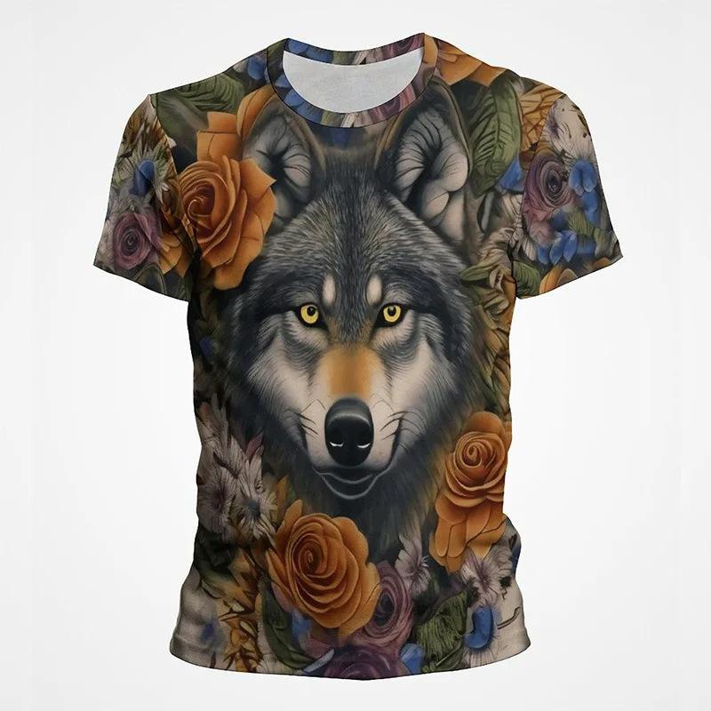 Забавные животные граффити арт графика 3D-принт топ с коротким рукавом хип-хоп круглый вырез короткий рукав мужские футболки