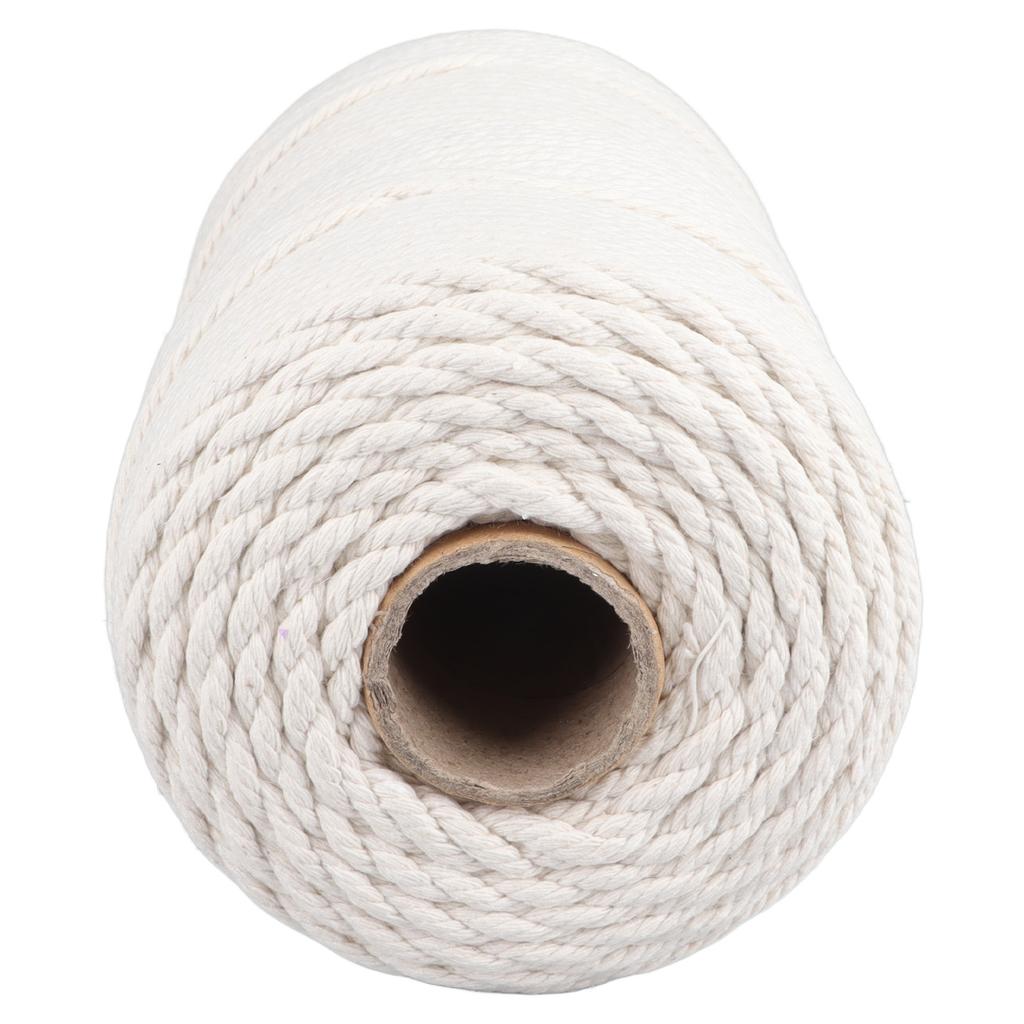 White Macrame Cord 4mmx21.9 Yards Macrame Rope Cotton Cord for Wall Hanging Plant Hangers Crafts