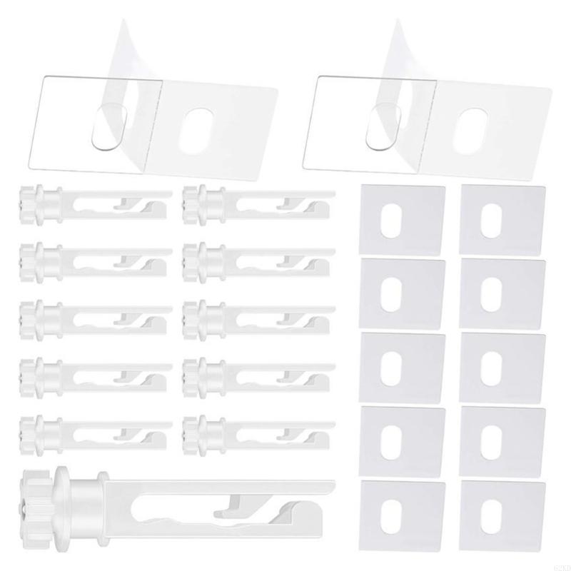 62KD 12 штук Подвесной крючок для штор, Ремонтные зажимы, 12 шт. Ремонтные язычки для вертикальных жалюзи, Установка без инструментов