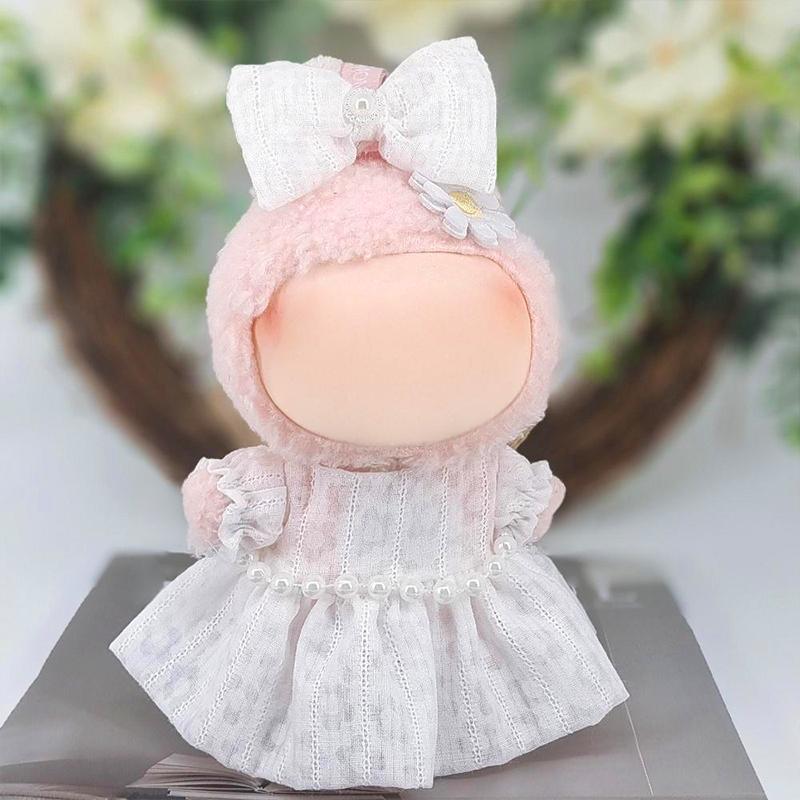 Handmade Fabric Princess Style Lantern Sleeve Solid Color Rhinestone Doll Costume Lolita Doll Dress Fashion Style 4 Styles
