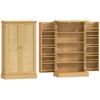 104 cm Rattan Kitchen Cabinet with 5-Tier Shelf, 12 Spice Racks and Adjustable Shelves, Natural