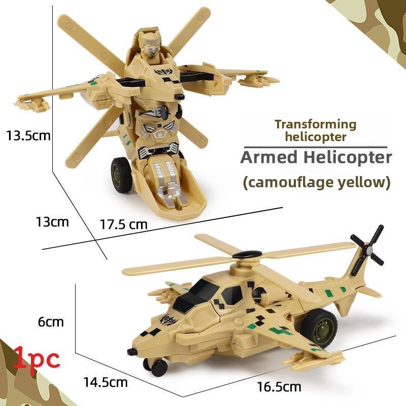 Kids Deformable Airplane Army Vehicle Toy Model For Creative Play And Learning