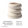 Nordic Ceramic Unglazed Donut Flower Pot with Tray