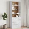 VidaXL Bookcase Drawers ALTA White 77x35x186.5cm Solid Pine Wood 353954