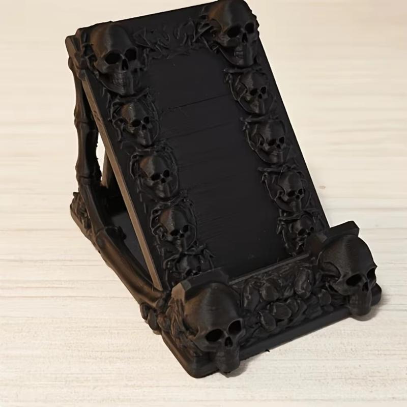Gothic Skull Phone Holder Universal for Android iOS Phones Desktop Stand Personalized Home Decor Unique Gift for Gothic Style Fans
