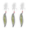 1-5PC Metal Luminous Spinner Spoon Fishing Lures 3/7/15/20g Night Tackle Sequins Bait Noise Paillette with Feather Treble Hook