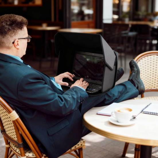 Уличный солнцезащитный козырек для ноутбука Легкий складной козырек для конфиденциальности экрана ноутбука Портативный Оксфордская ткань Наружный компьютер