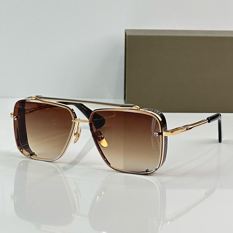 Men's Luxury Black Gold Diamond Cut Pilot Sunglasses Limited Edition Top Quality Hand Craft Double Bridge Alloy Solar Glasses