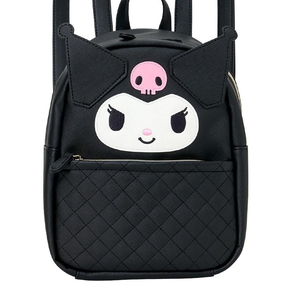 Sanrio Kuromi PU Ages 3 and 159263 Face-Shaped Backpack, Leather, Up,