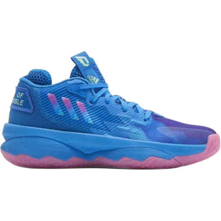 adidas Детские кроссовки Dame 8 J Battle Of The Bubble синие Blue-Rush Pulse-Mint GY2916