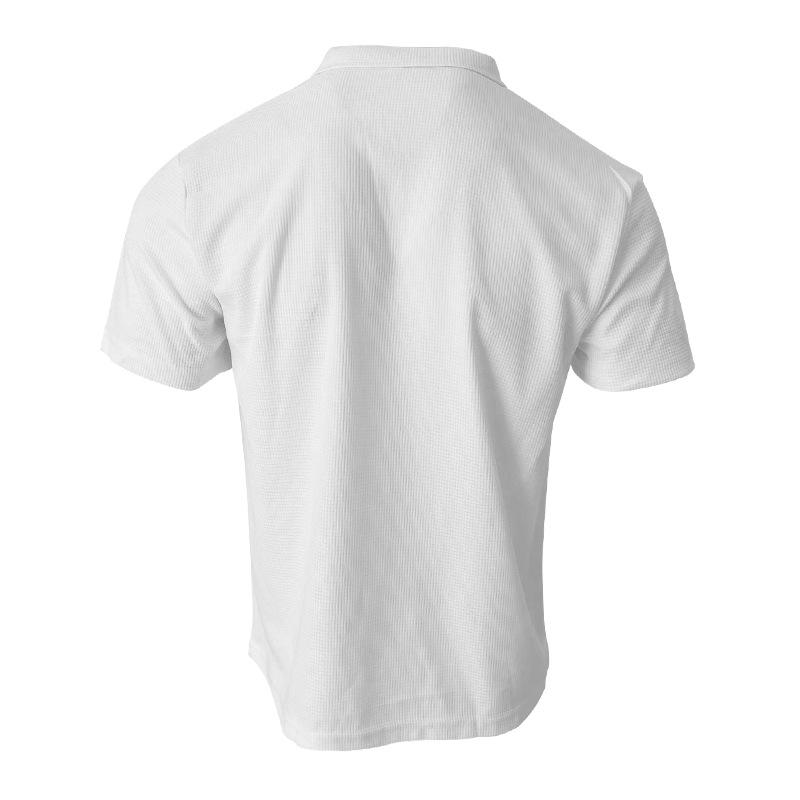 Мужская летняя рубашка-поло, поло с v-образным вырезом, вафельный топ, повседневная мужская футболка с коротким рукавом